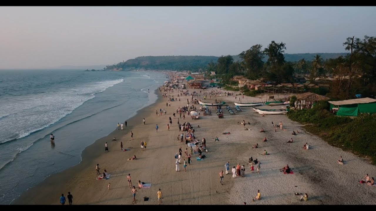GOA BEACH INDIA. AMAZING INDIA, BEST DRONE VIDEO. CALANGUTE, CANDOLIME BEACH GOA