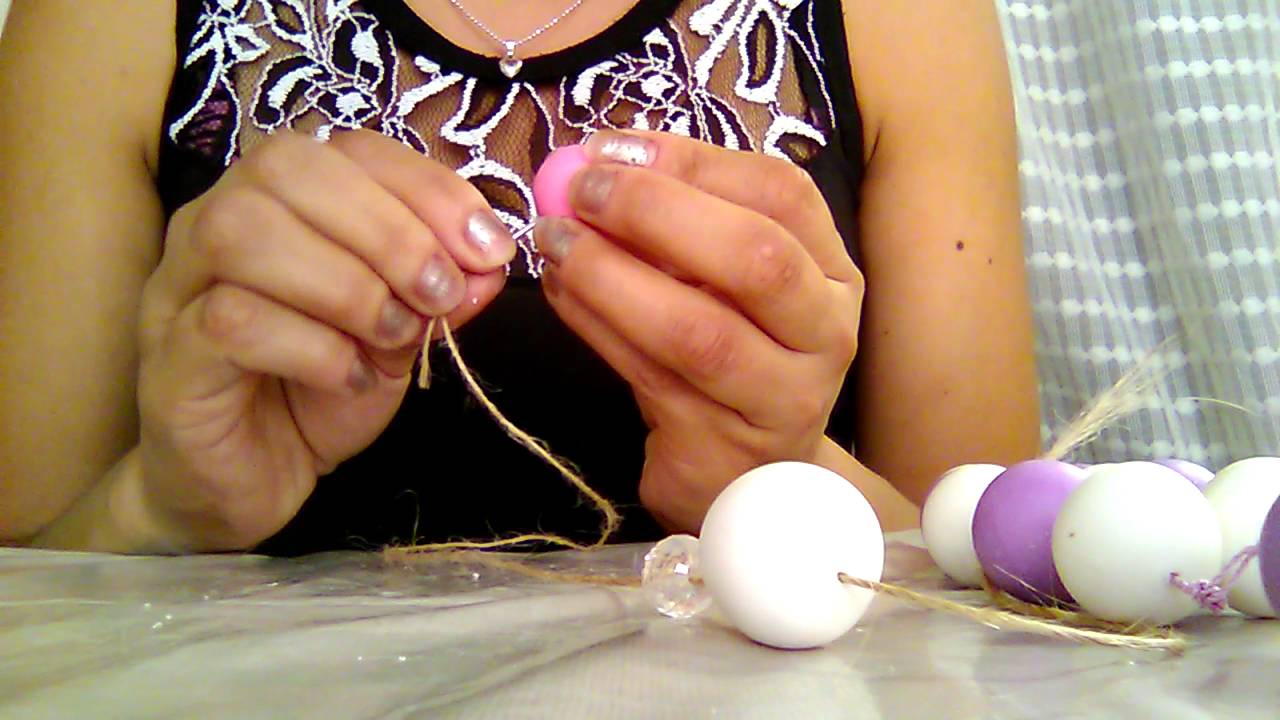 Rosario con bola de unicel y pasta francesa