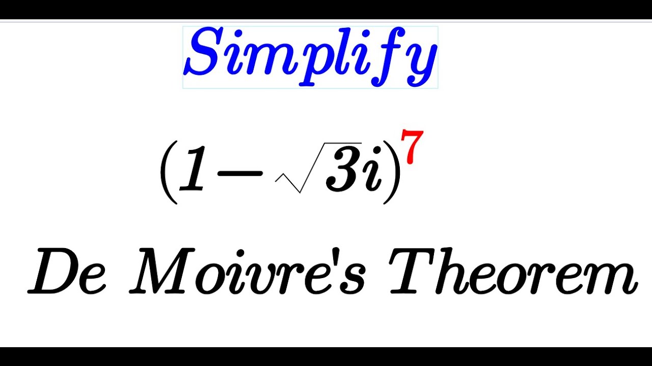 Simplify the given expression using De Moivre's theorem