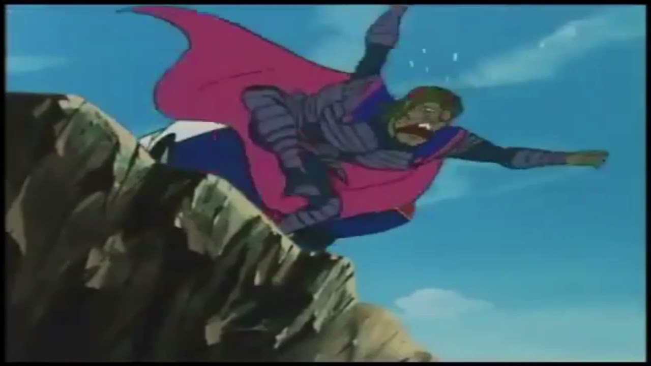 Villano de Daitarn 3 cayendo mientras grita mamahuevo