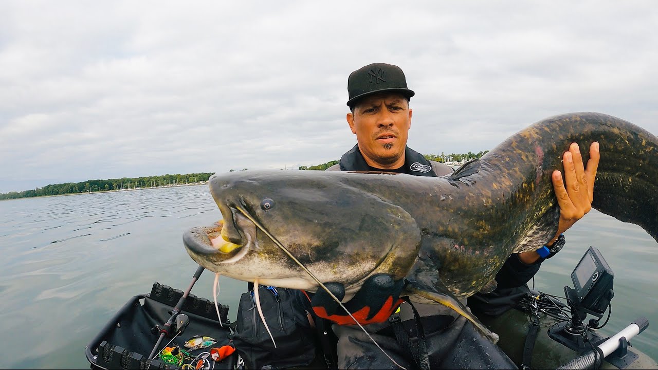 brochet et silure plan eau plobsheim, pêche en float tube frazer ranger. leurre yo zuri