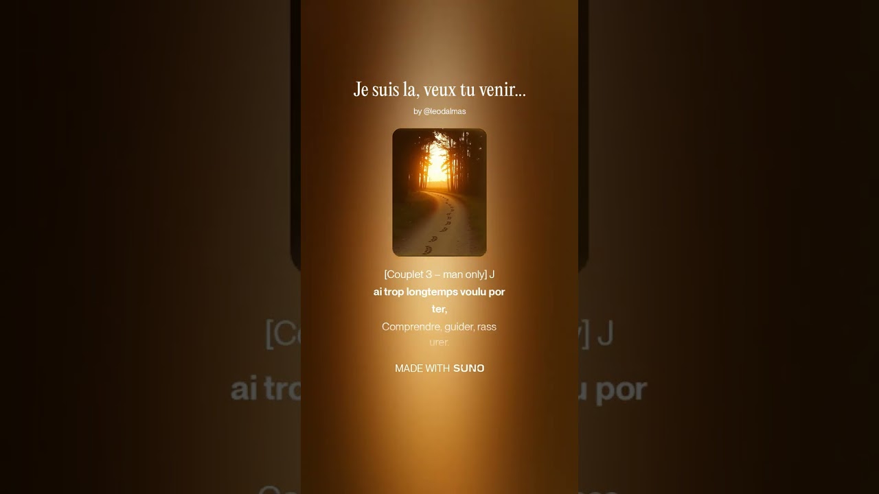 🎵 Je suis la, veux tu venir ?