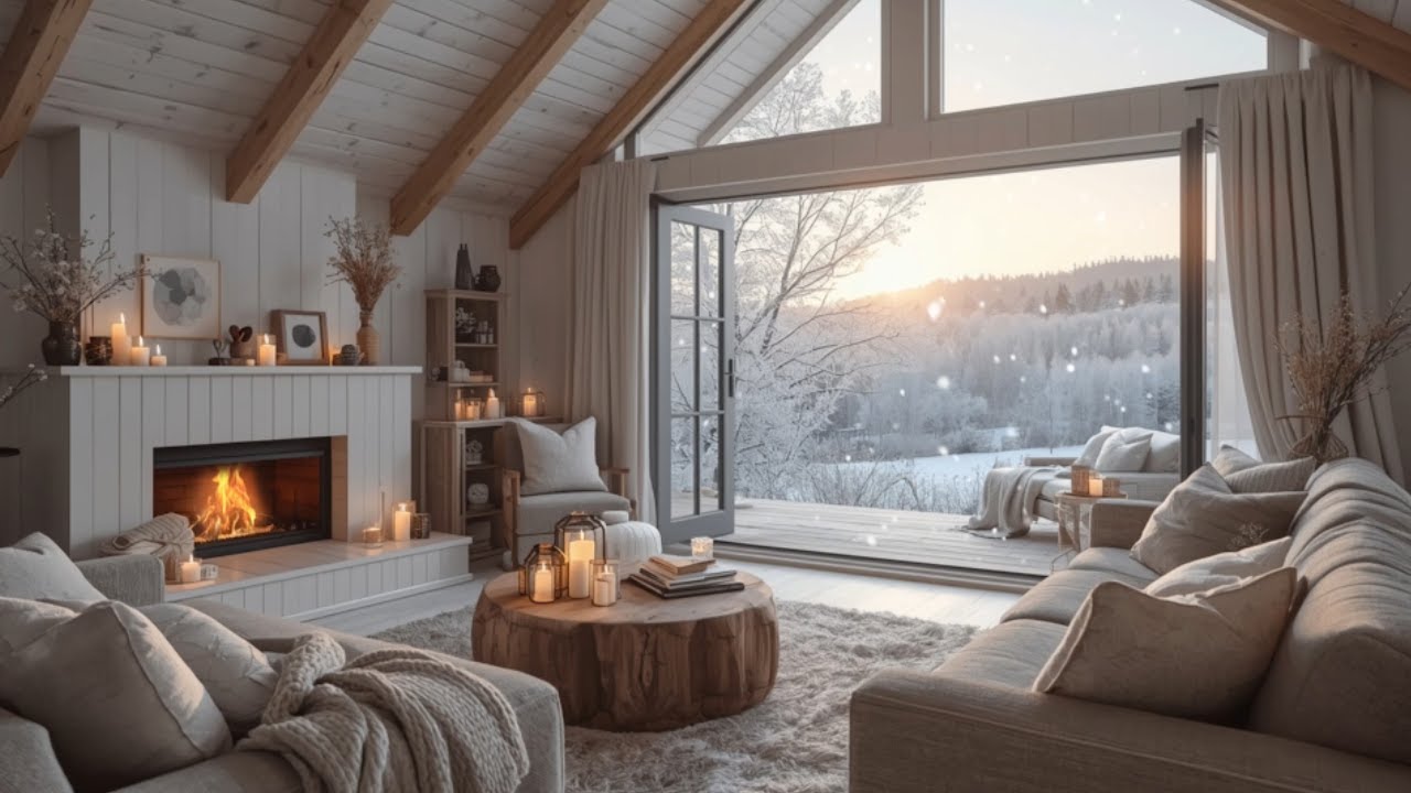 Cozy Fireplace Sounds for Deep Sleep 😴🔥#cozyfireplace #relaxing #snow
