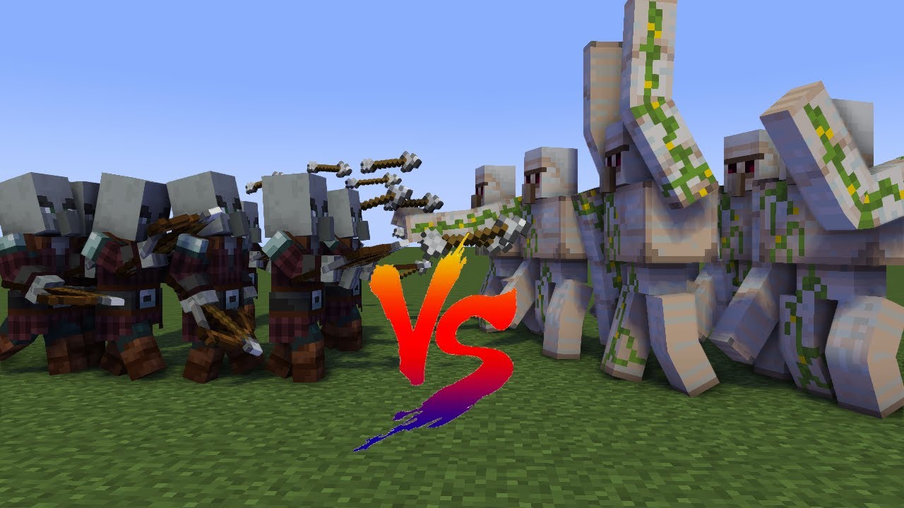 100 Golems VS Pl&uuml;nderer Minecraft