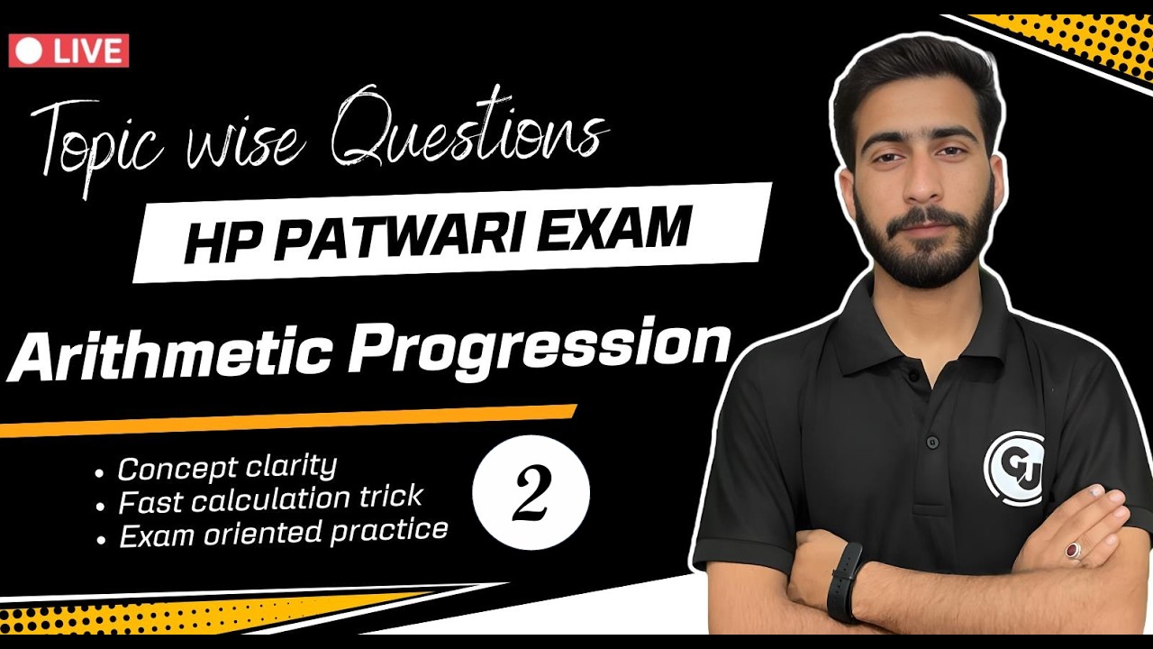 HP Patwari Exam 2026 / Maths Crash Course: Arithmetic Progression Class - 2