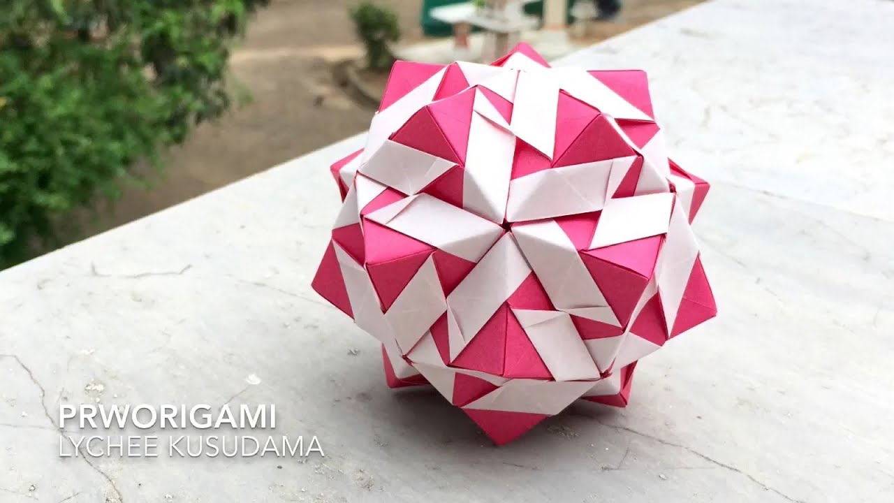 Lychee Kusudama - PrwOrigami Folding Tutorial 【くす玉・折り紙】