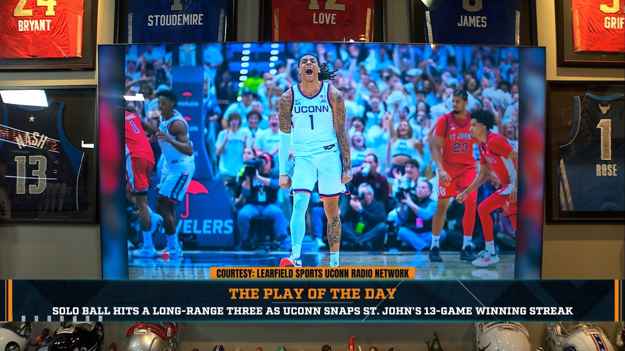 Play Of The Day: Solo Ball Hits Long-Range 3 As UConn Snaps St. John's 13-Game Win Streak | 2/26/26
