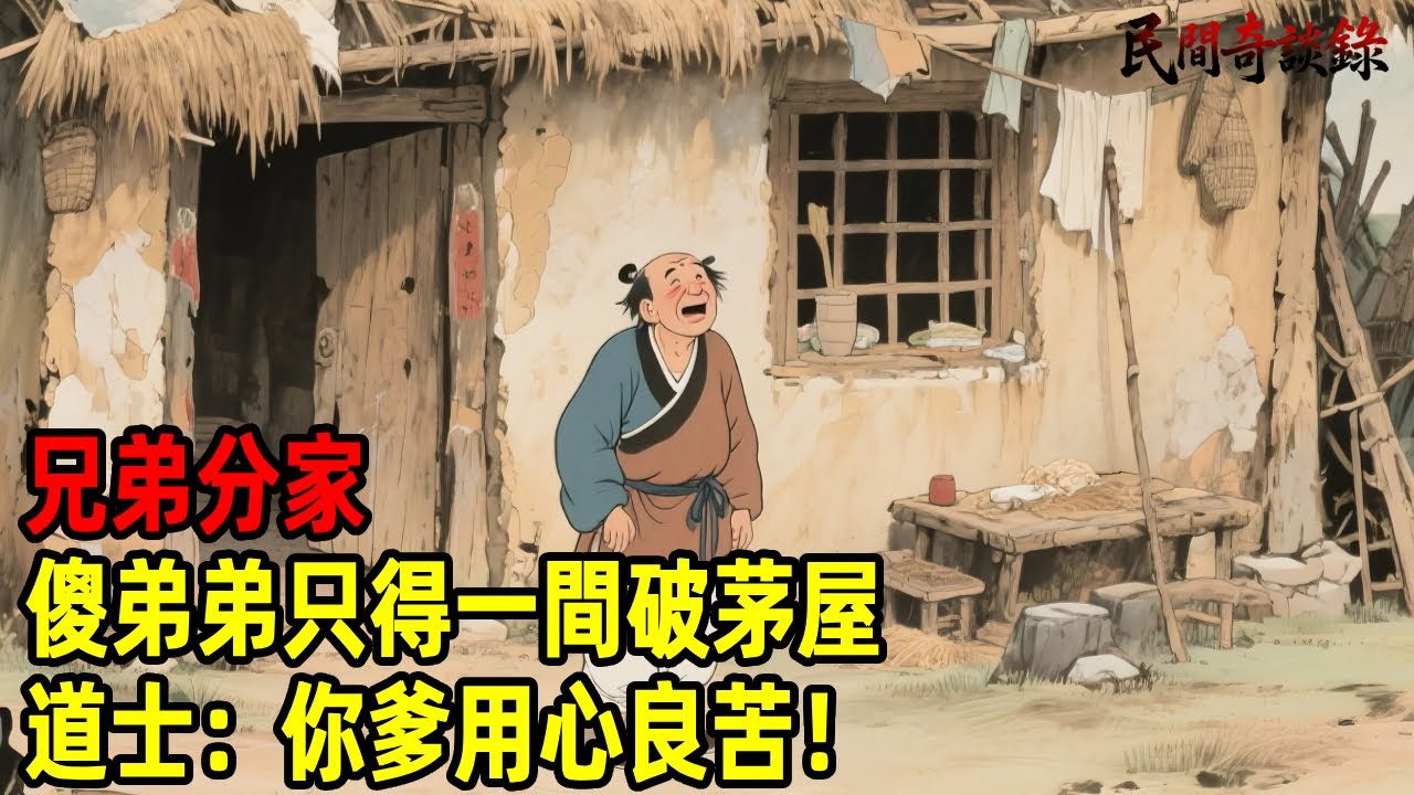 兄弟分家，傻弟弟只得一間破茅屋，道士：你爹用心良苦！【民間奇談錄】#民間故事 #台灣傳說 #懸疑故事 #銀髮頻道 #懷舊故事 #助眠故事