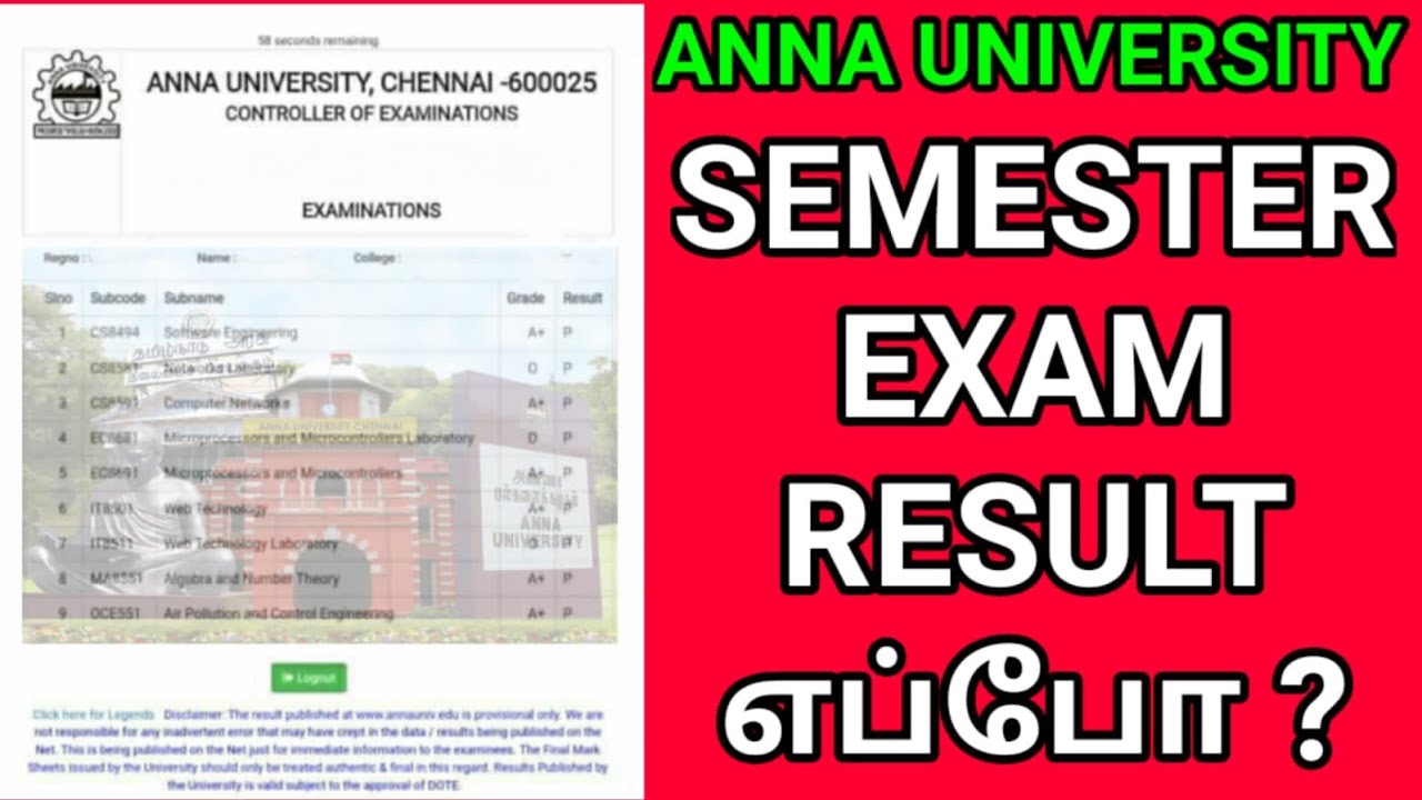 When Engineering 1st Year Result Publish ? | Anna University previous year exam result | Result | AU