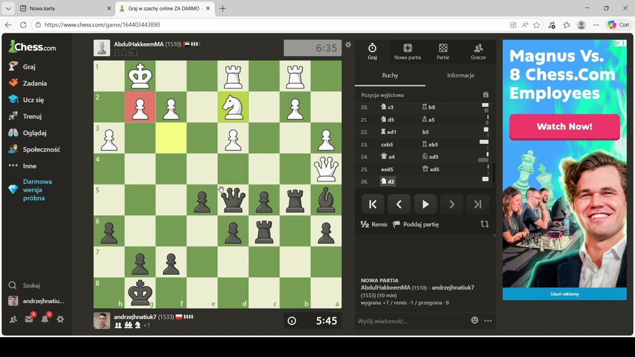 Droga do 1600 elo, chess.com #30