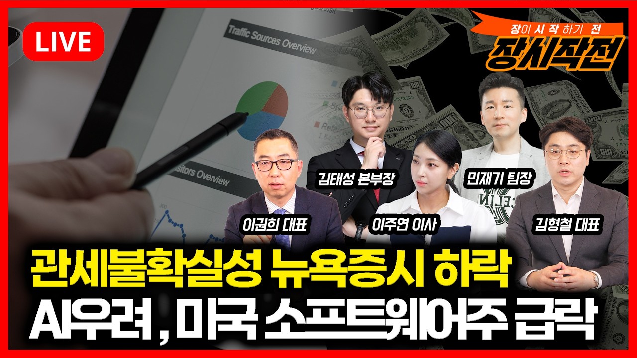 [2월24일 #장시작전] 트럼프 관세 불확실성, 뉴욕증시 하락, AI 우려로 소프트웨어주 급락 / 한국증시 오늘도 디커플링 상승할까?