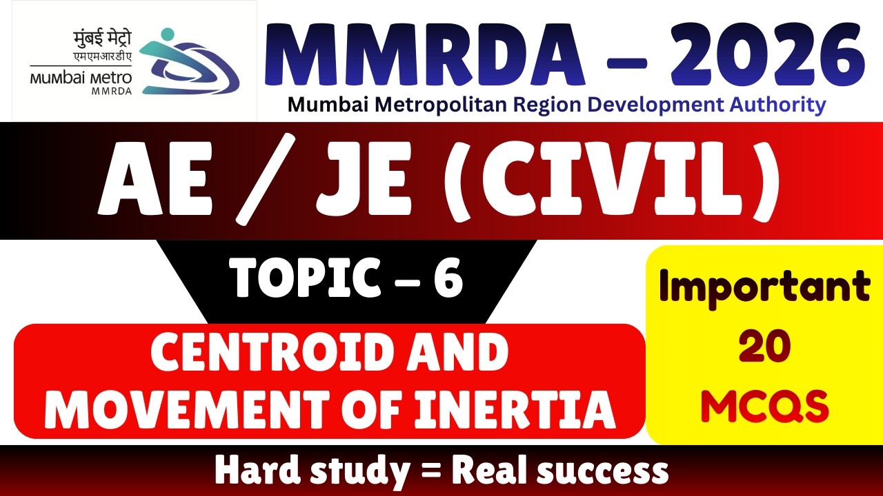 Centroid and Movement of Inertia MCQS | MMRDA JE Civil pdf Notes 2026 | MMRDA JE Civil Notes 2026