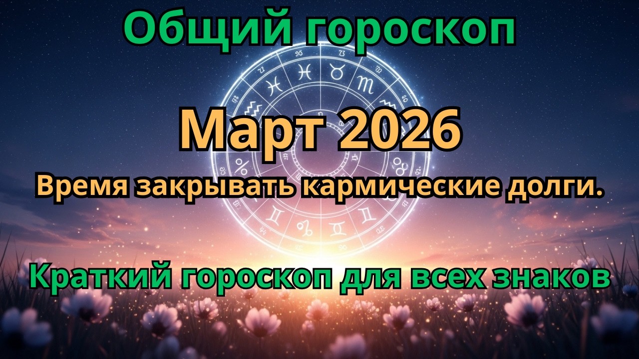 Март 2026: Время закрывать кармические долги. Общий прогноз + Краткий гороскоп для всех знаков