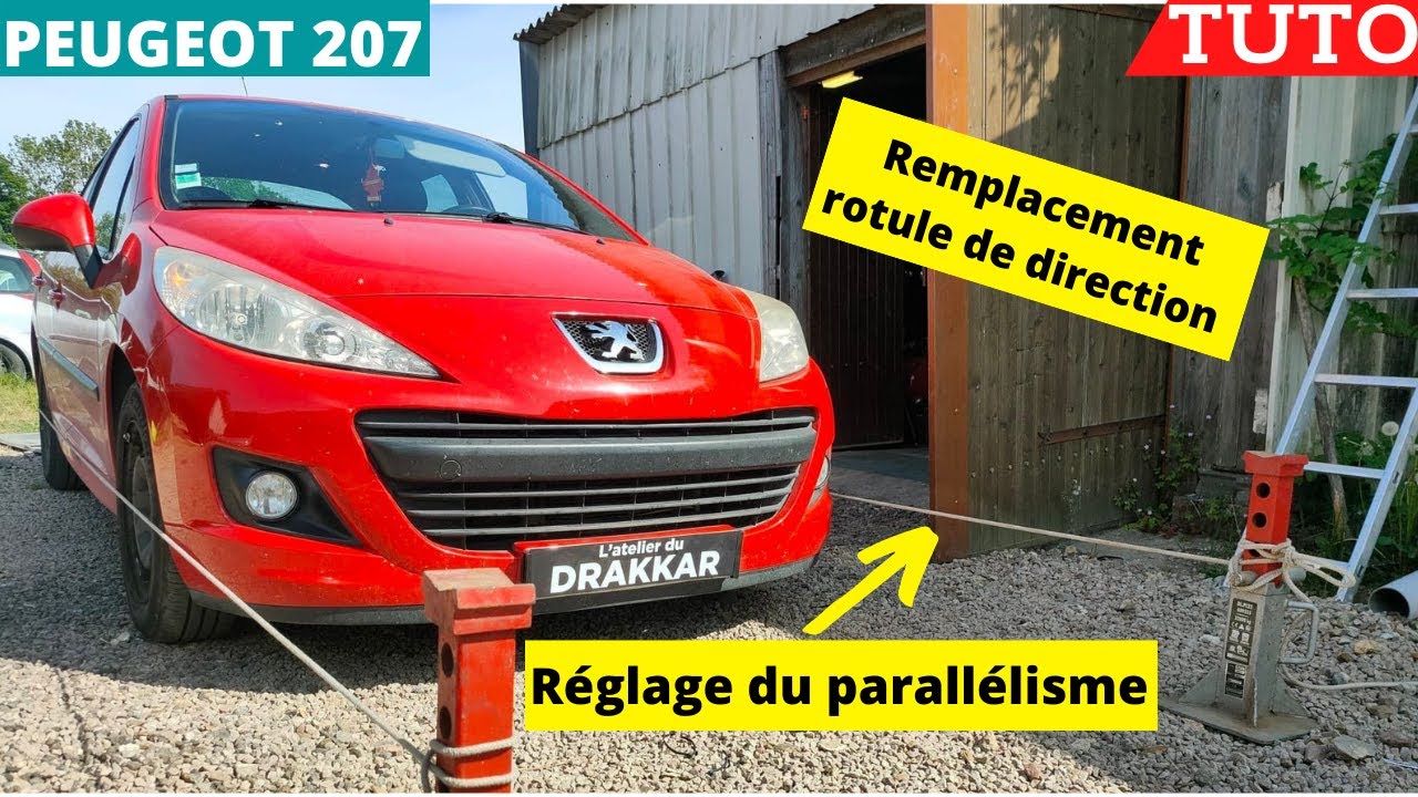 TUTO : PEUGEOT 207 REMPLACEMENT ROTULE DE DIRECTION + REGLAGE DU PARA !