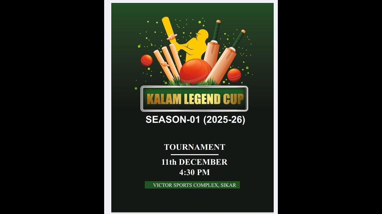 !! LIVE 🛑 ON!!KALAM LEGENDS CUP SESSION 01 DAY 11  VICTOR SPORTS ACCADEMY SIKAR!!