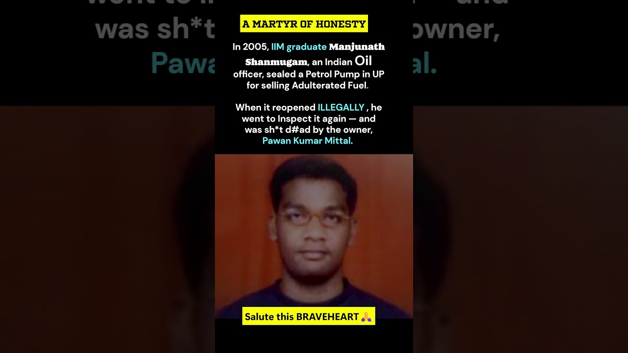 6 Bullets for Honesty | The Manjunath Shanmugam Story #facts #crime