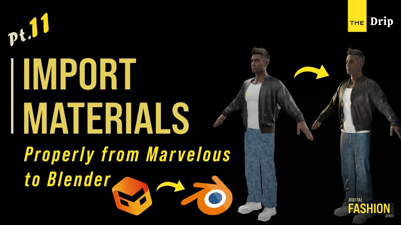 Proper Material Import from Marvelous to Blender │ Digital Fashion Design │ Pt.11