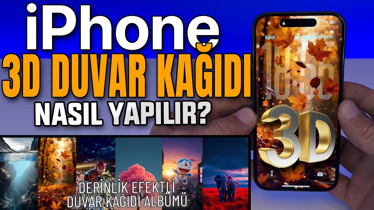 iPhone 3 Boyutlu Duvar Kağıdı Nasıl Yapılır? Derinlik Efektli Ekran Resmi | iPhone Saati Arkaya Alma