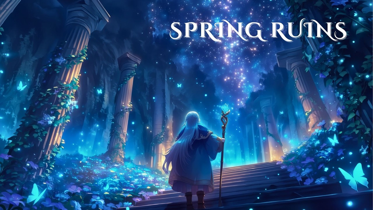 Night Sky over Spring Ruins | Nostalgic Celtic Music for Adventure’s Respite