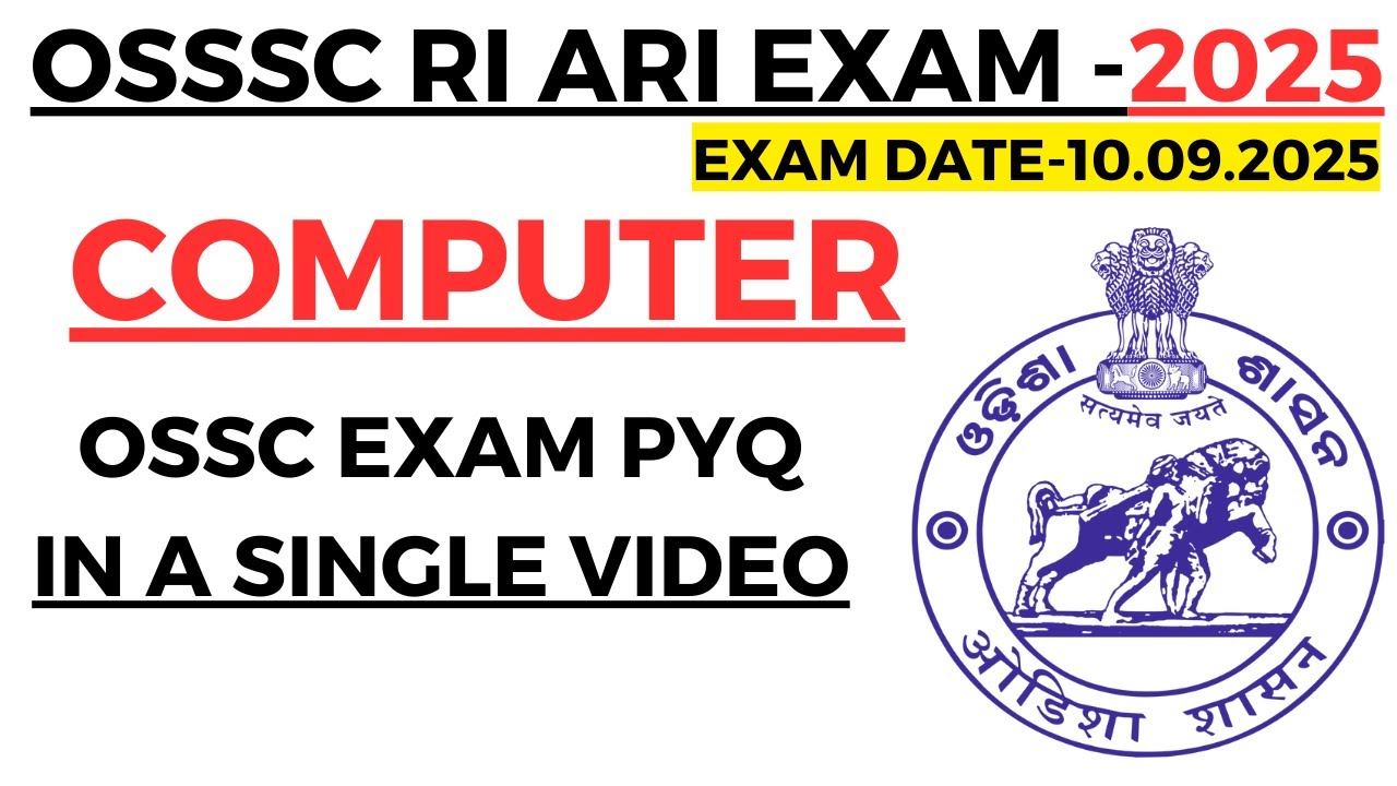 2895 RI ARI AMIN EXAM 2025 I COMPUTER OSSC PYQ BY LAXMIDHAR SIR I OSSSC RI ARI AMIN 2025