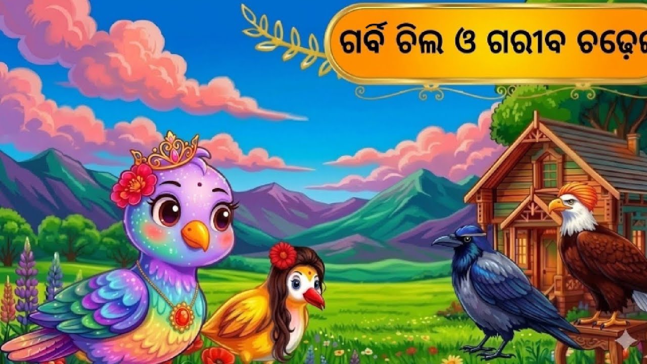 ଗର୍ବୀ ଚିଲ ଓ ଗରୀବ ଚଢ଼େଇ 🐦#odia gapa #bird's story for kids#moral story#Fairy tales#