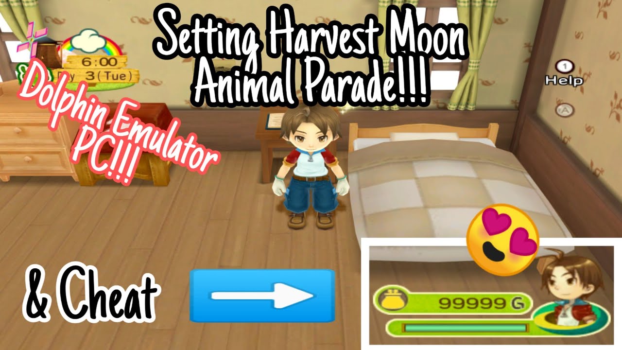 [PC] Setting & Cheat Harvest Moon Animal Parade Dolphin Emulator PC