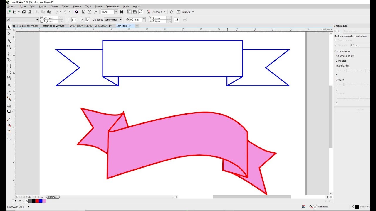 Como Fazer TRaçado em Faixa Corel Draw Tutorial