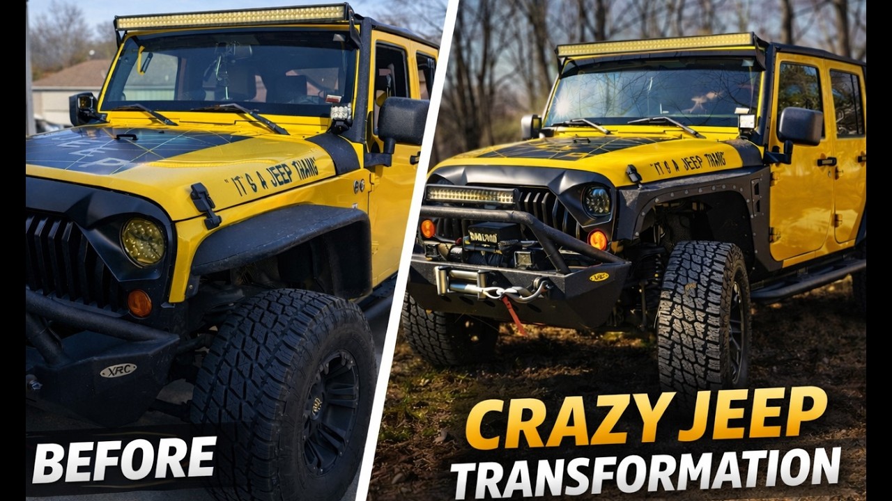 Jeep wrangler transformation video. Looks nothing like before