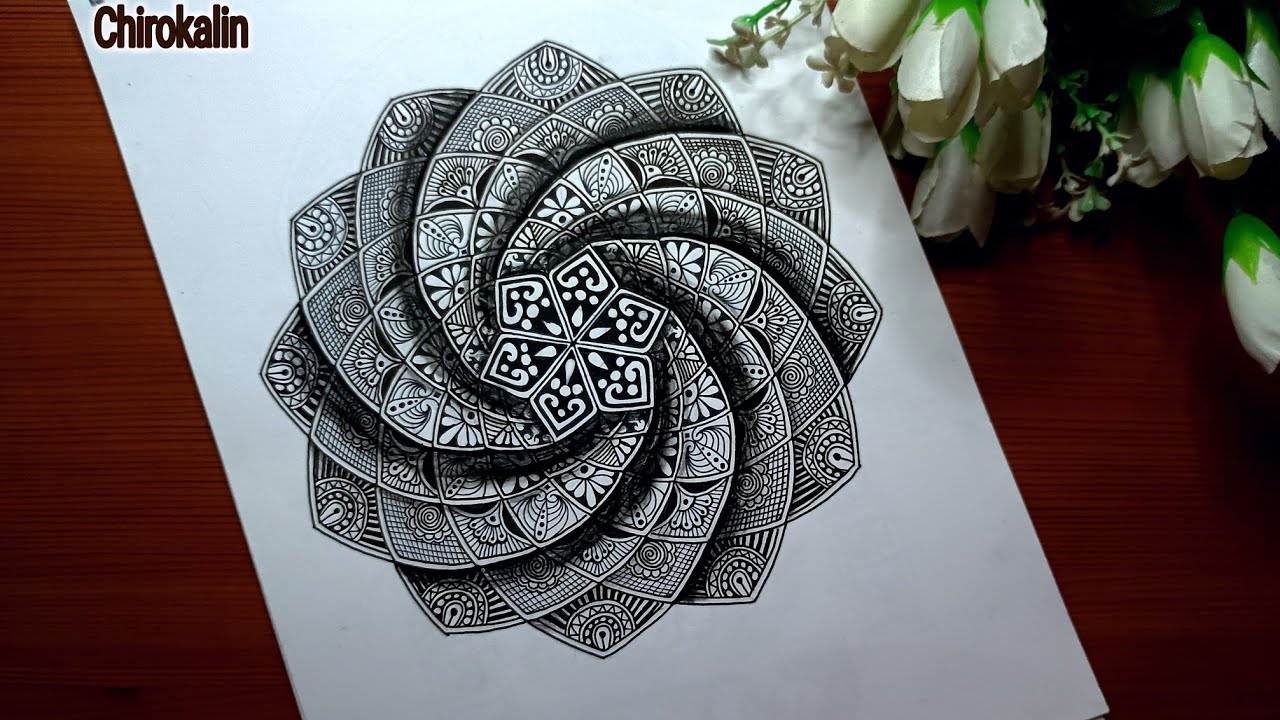 Beautiful 3D Circle Mandala || 3D Circle Easy Mandala Art #trending #art #mandala #drawing #sketch