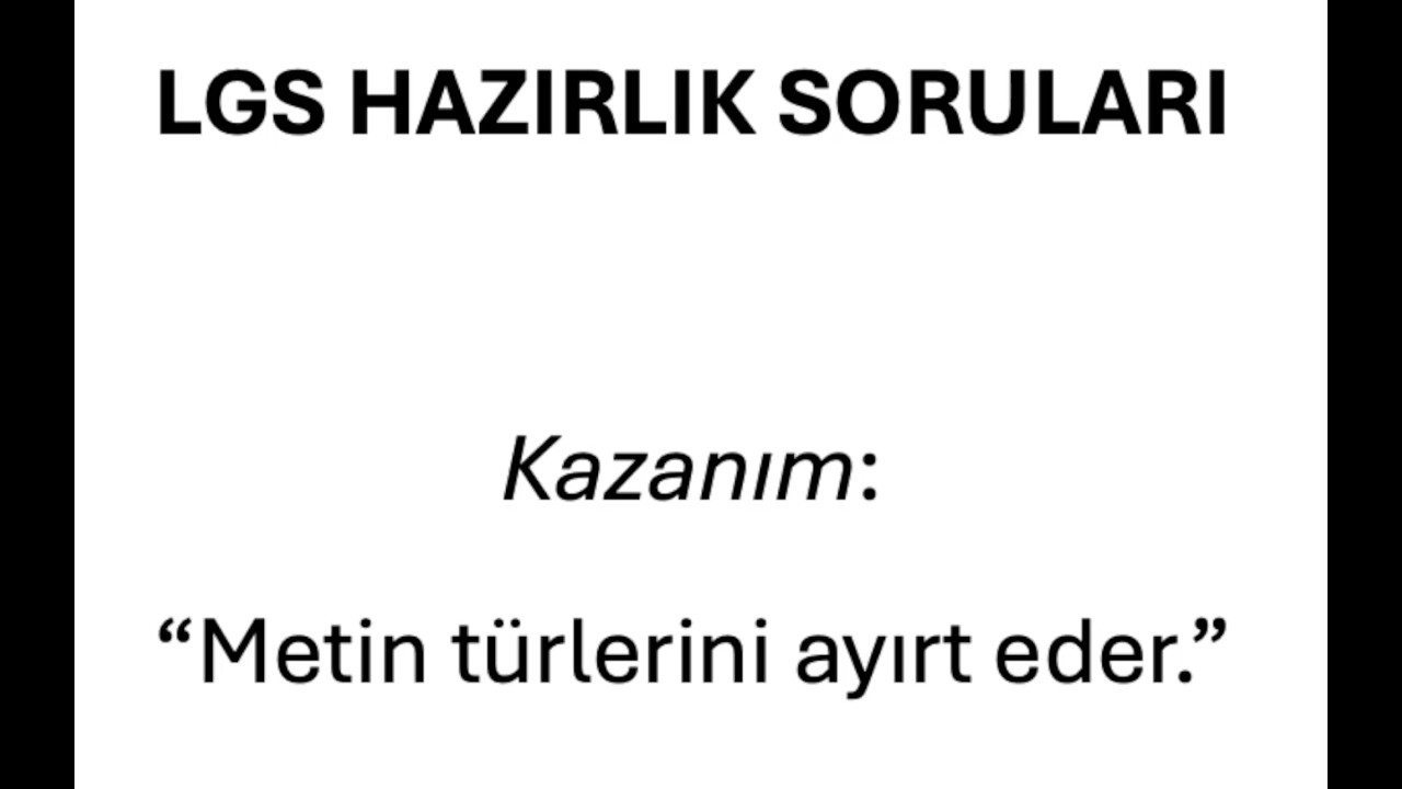 LGS Metin Türleri soruları