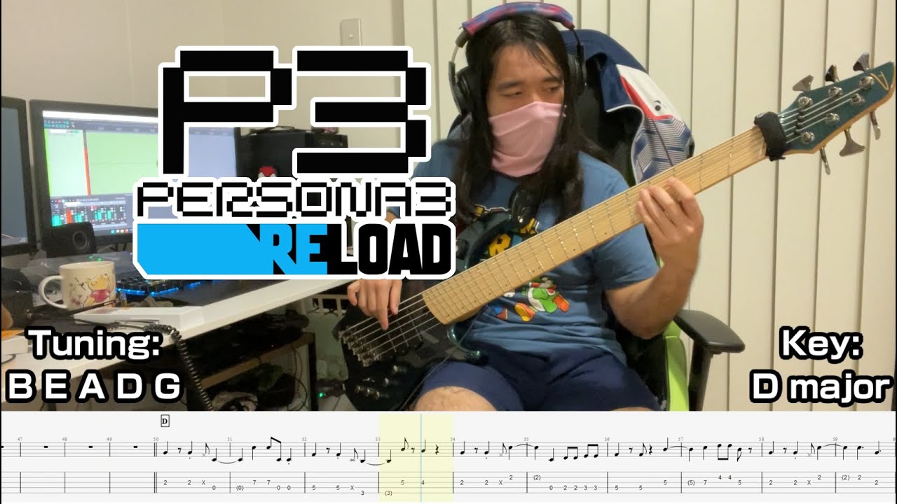 Persona 3 Reload - Afternoon Break | Bass Cover (TAB/sheet music included)