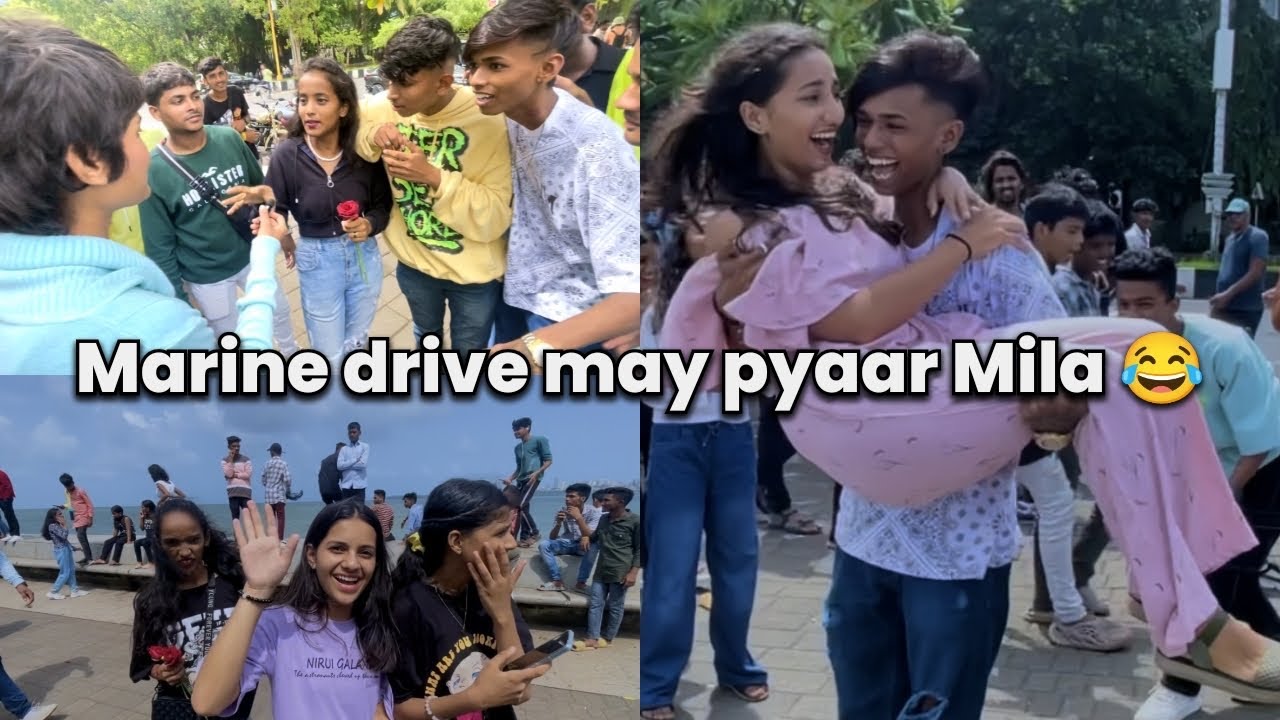Marine Drive. In cute girl. 🥰 Recent video on Mumbai. ￼ // Marathi vlog 🙏🏻💞