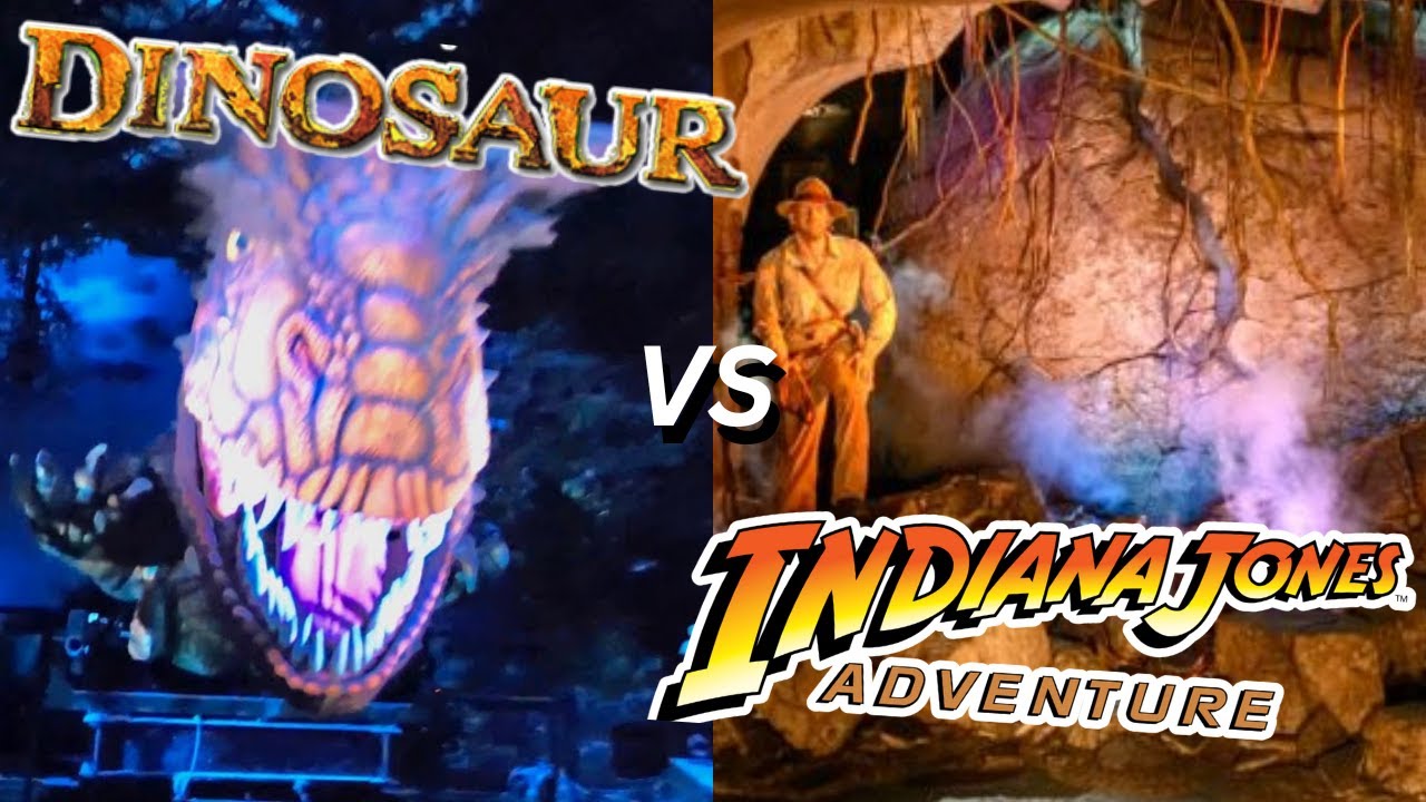 INDIANA JONES ADVENTURE V.S. DINOSAUR - SIDE BY SIDE COMPARISON | 4K 60FPS POVS