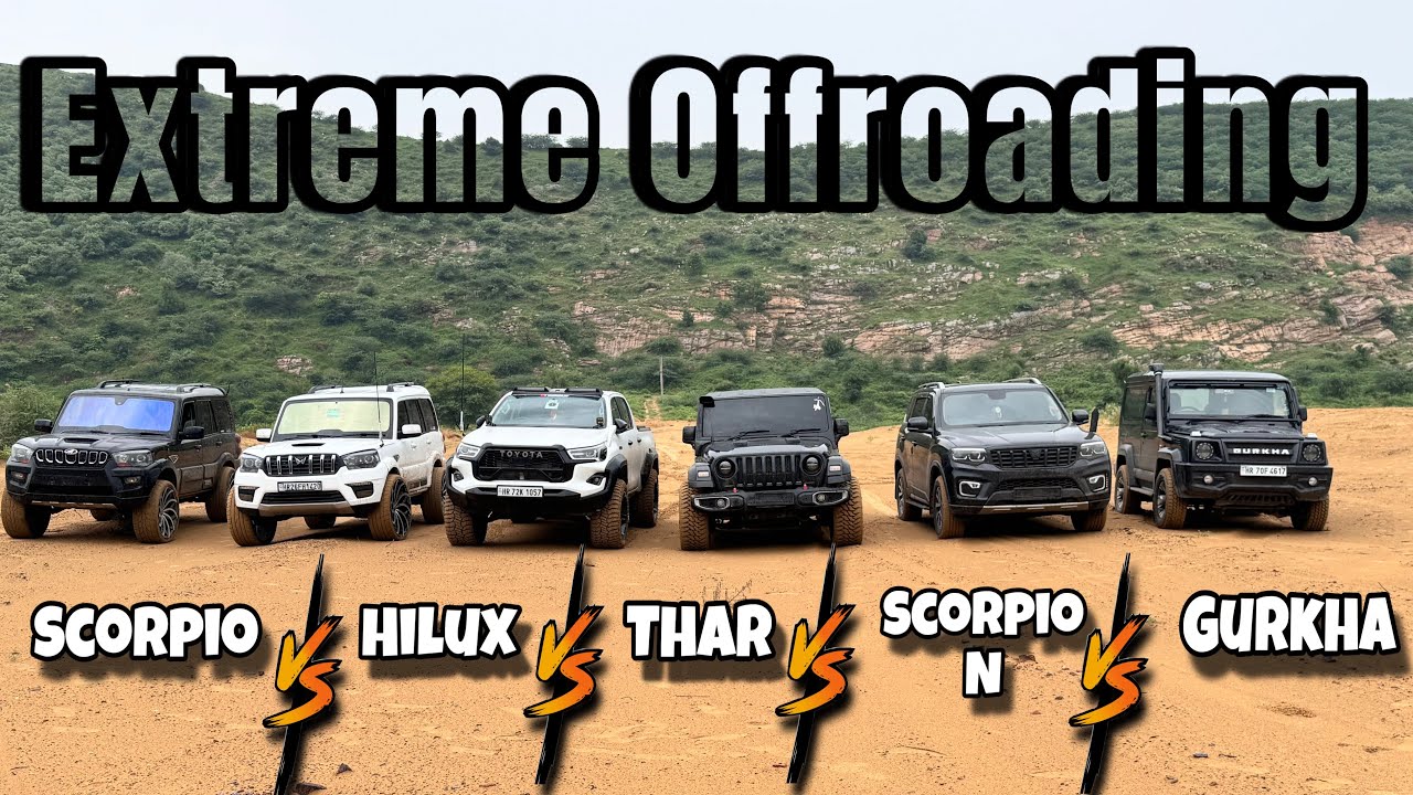 Scorpio vs ScorpioN vs Thar vs Hilux vs Gurkha Offroading Battle🔥|| Who is Real offroad King ?