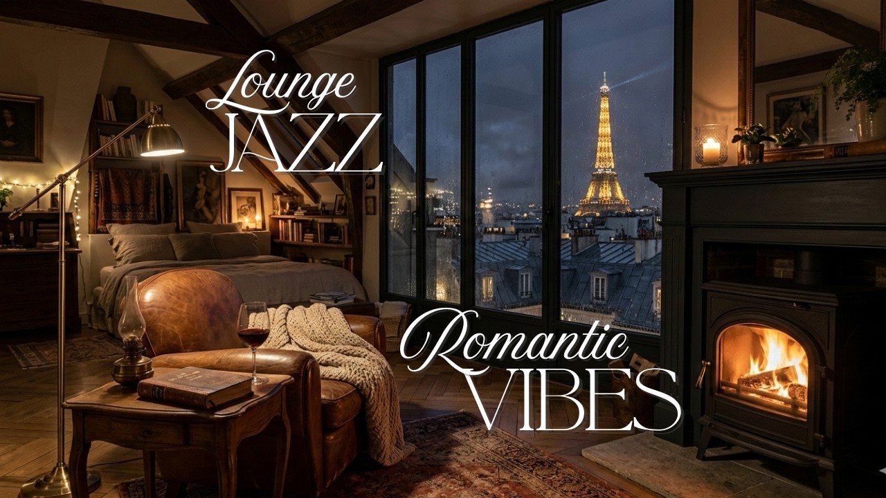 Cozy Fireplace & Smooth French Jazz for Sleep, Study & Romance