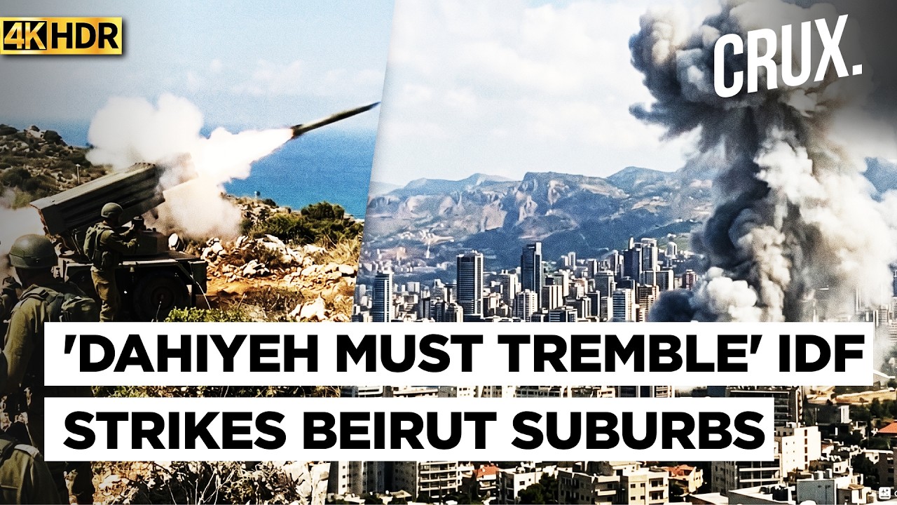 IDF Strikes 'Hezbollah Targets' in Dahiyeh as Drones Hit Israel, Bibi Says 'Won't Tolerate Fire' |4k