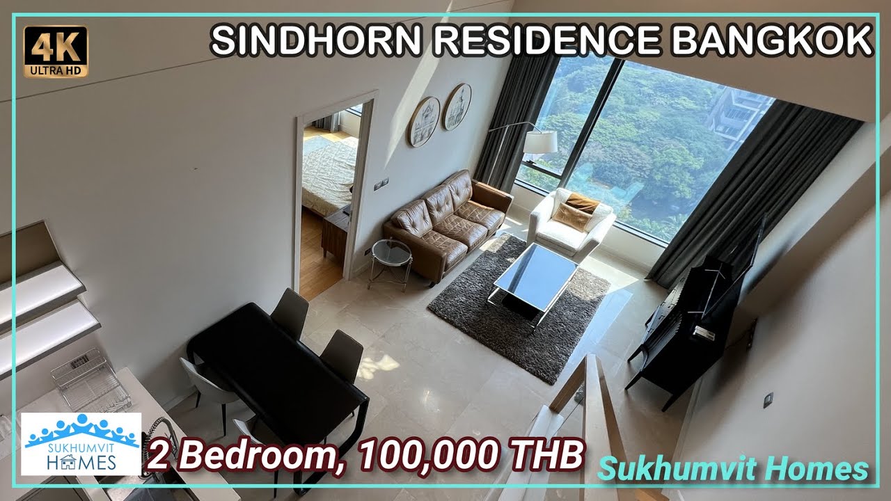 Luxury Duplex 2 Bedroom Condo For Rent Bangkok Sindhorn Residence 100,000 THB