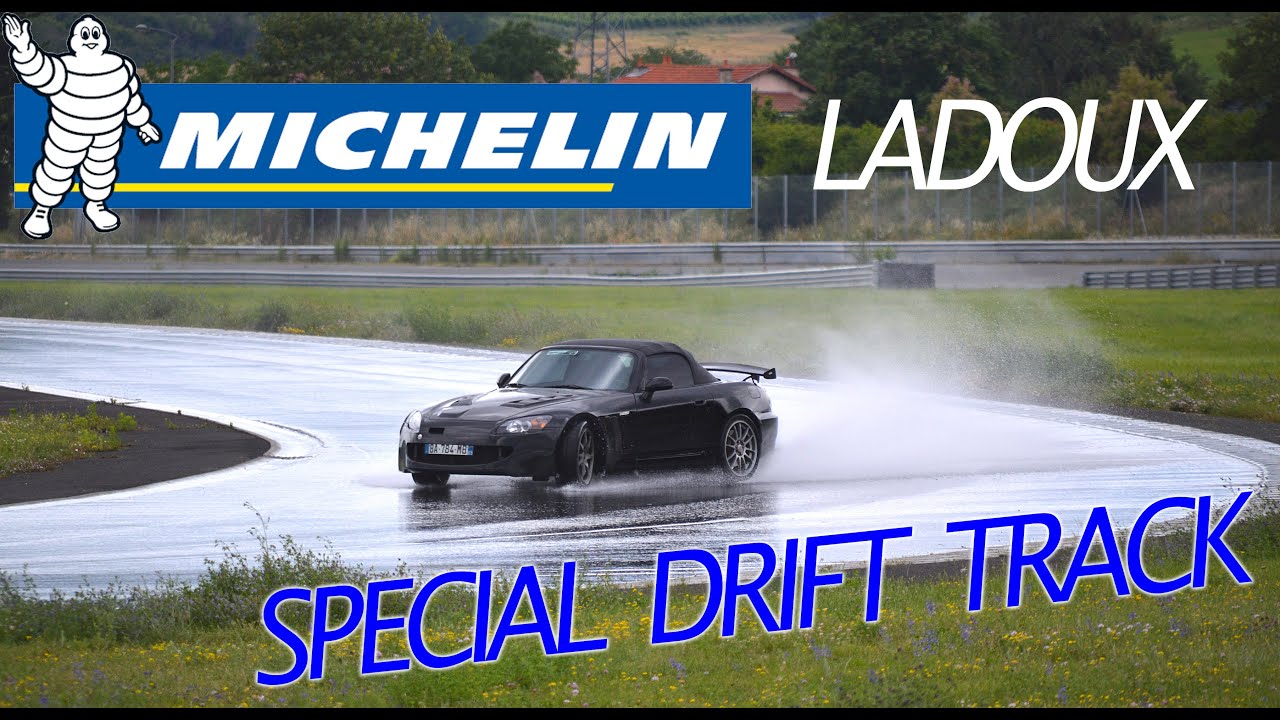 Honda S2000 Drift session at Michelin wet Test Track of Ladoux