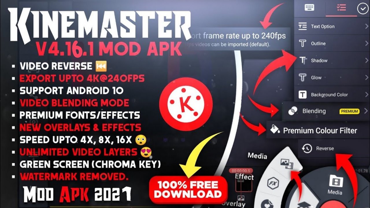 Kinemaster mod apk 2021 V 4.16.1 | without watermark and more