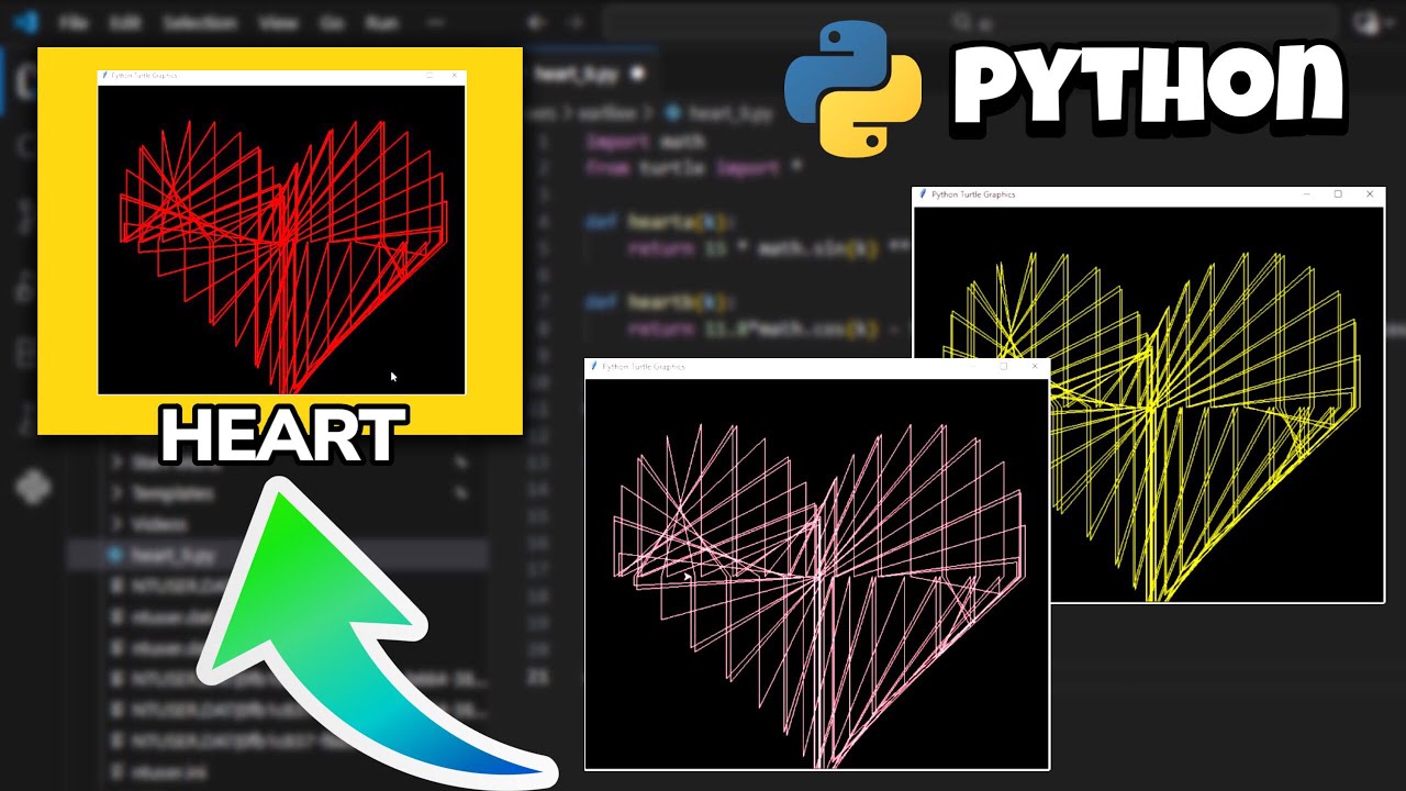 How to Make a Heart Shape Animation Using Python Turtle Graphics