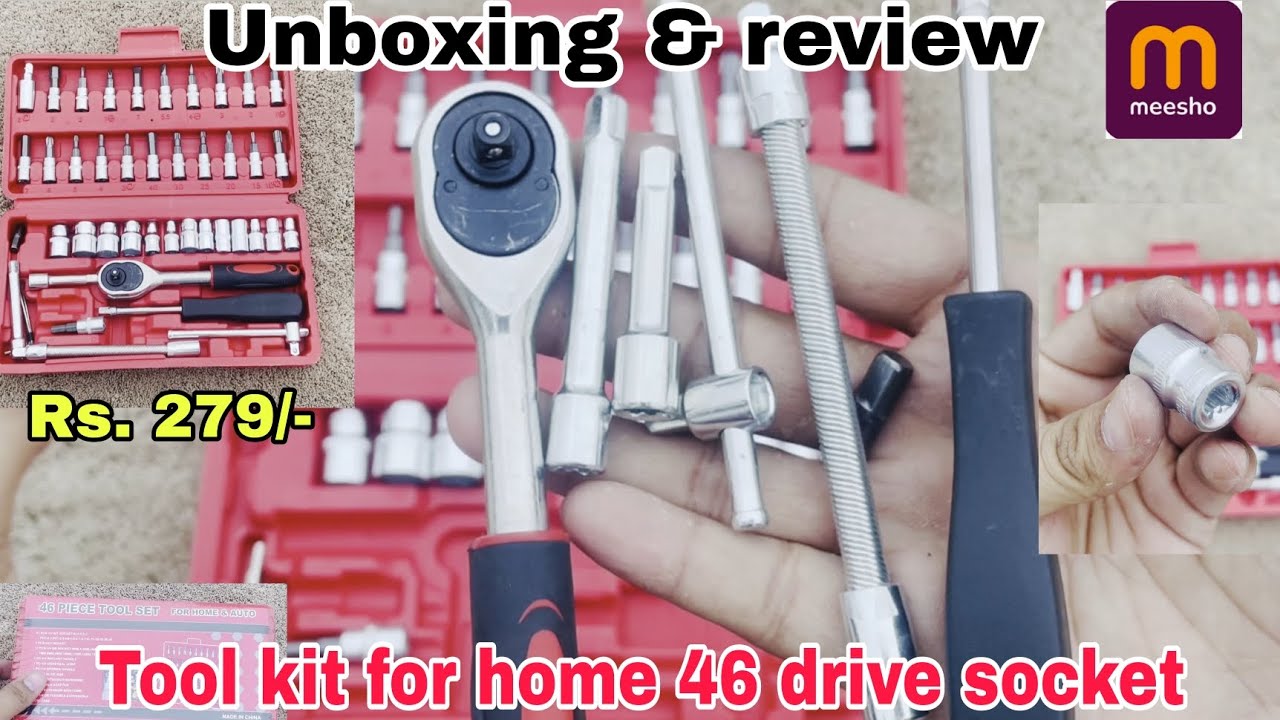 Tool box kit 46 pcs Socket || best tool box kit for home || tool box kit unboxing & review meesho!