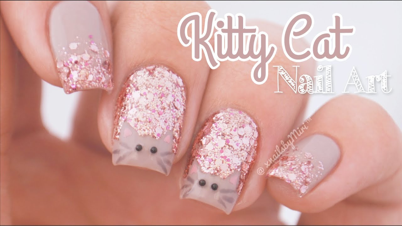 Kitty Cat Nail Art || using cat vinyls from Twinkled T