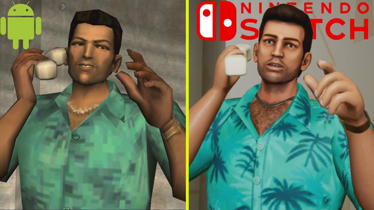 GTA Vice City The Definitive Ed. Nintendo Switch vs Mobile 10th Anniversary Ed. Grapics Comparison