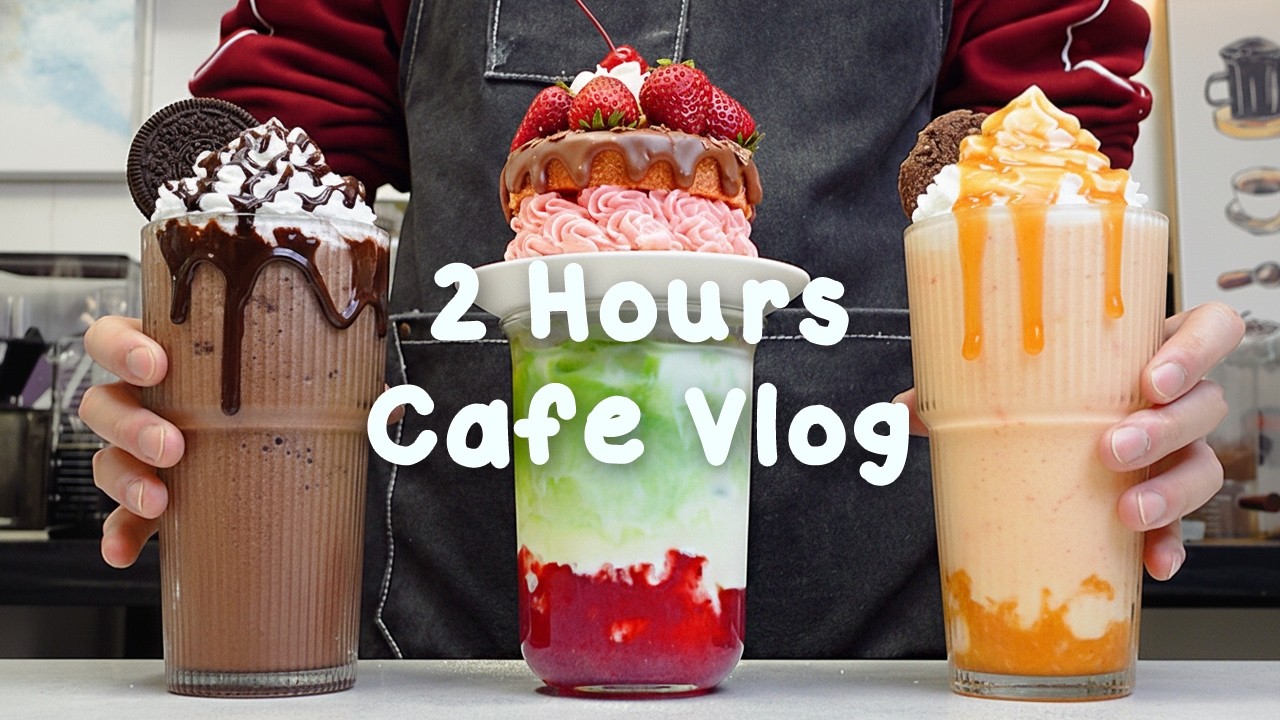 🤎지치고 힘들 땐 음료 ASMR로 힐링해요/주중의 여유로움/2시간 모음✨2 Hours Vlog/Cafe Vlog/ASMR/Tasty Coffee
