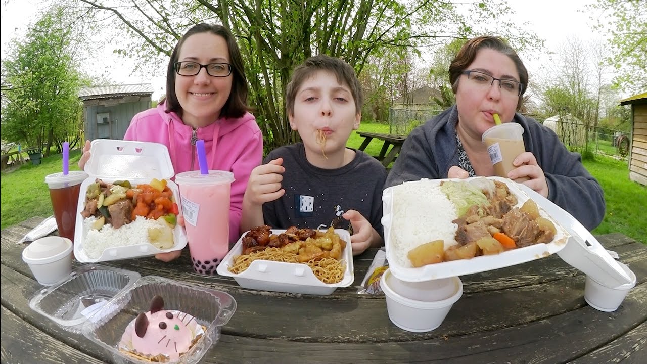Chinese Food Take Out And Bubble Tea | Gay Family Mukbang (먹방) - Eating Show