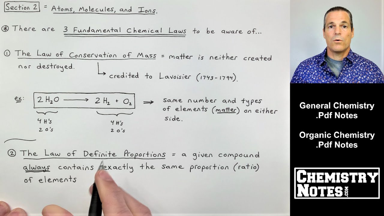 S2E1 - Three Fundamental Laws of Chemistry; Law of Conservation of Mass; Dalton's Atomic Theory