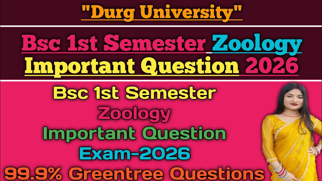 BSc Zoology Semester-1 Exam 2026 | Durg University | Important Q&A 2026
