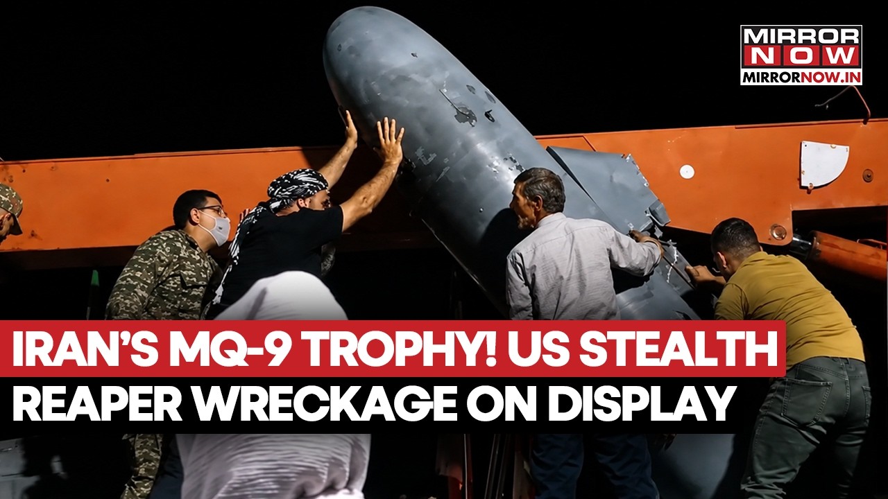 Iran's MQ-9 Trophy! US Stealth Reaper Wreackage On Display In Streets Of Khomein | Watch