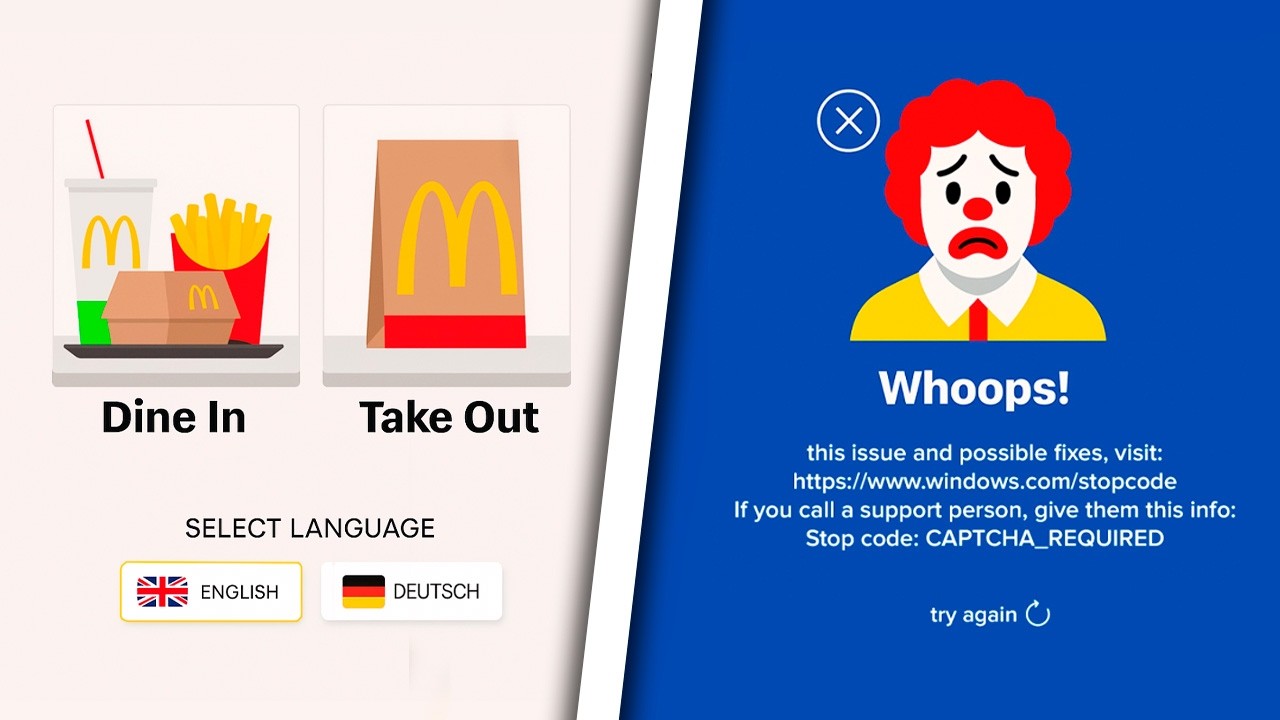 Экран блокировки киоска McDonald’s