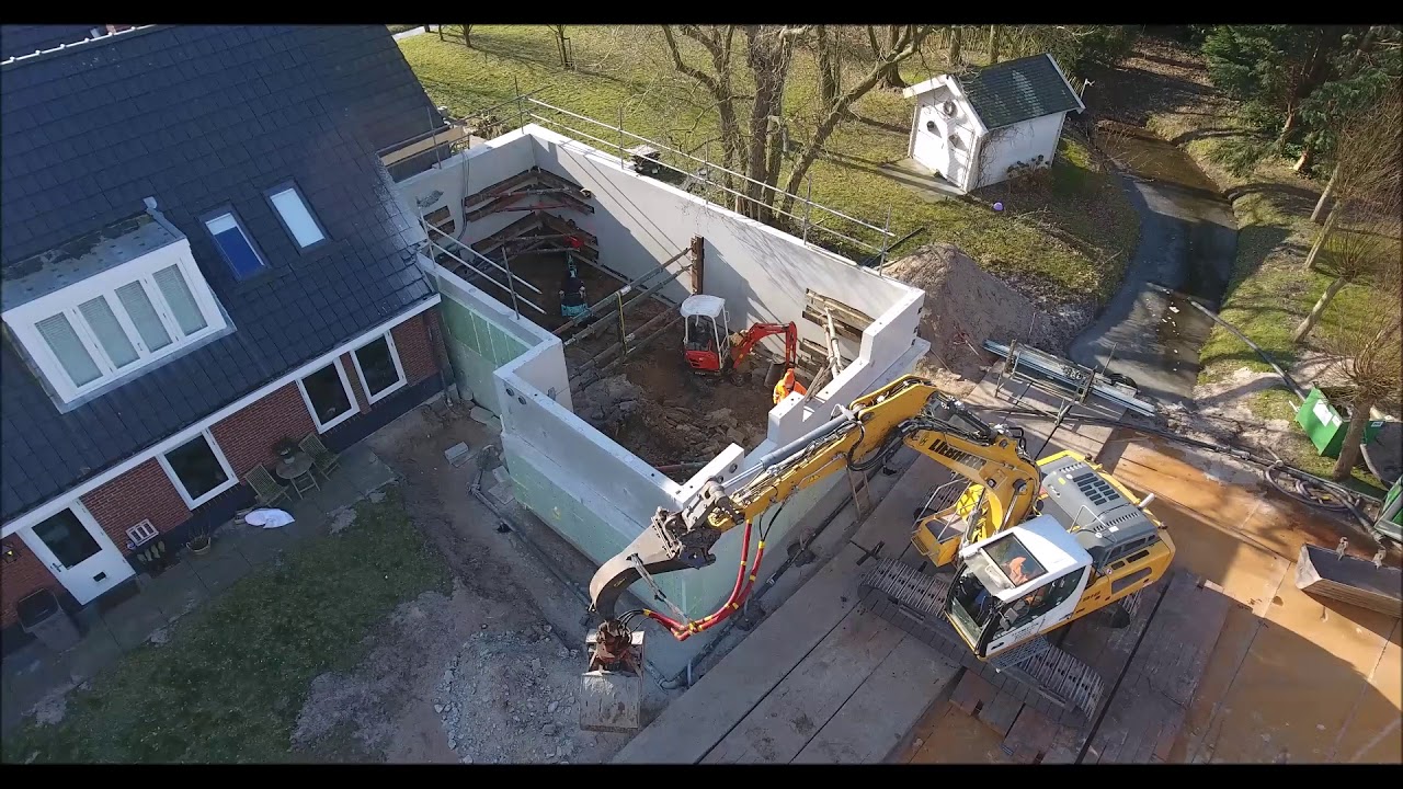 Wassenaar afzinken prefabkelder 14 x 7 meter